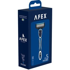 تصویر افکس تیغ اصلاح فونیکس 5 لبه تکی Afex Phoenix Derby 5 Blades Shaver 1n