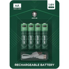 تصویر باتری قلمی گرین لاین مدل GNAKBAA ALKALINE بسته 4 عددی Green Lion GNAKBAA ALKALINE AA Battery - Pack of 4