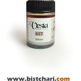 تصویر گواش رنگ Silver کد 617 حجم 30 ml برند وستا Vesta 