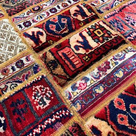 تصویر فرش چهل تیکه کلاژ گرد patchwork