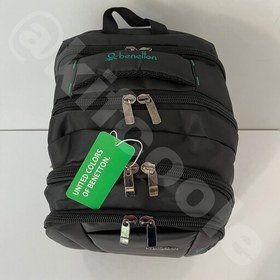 تصویر کوله پشتی درجه یک (benetton) 8 زیپ دارد جای لپ تاپ هندزفری و usb جنس دیبا خارجی پشت راشل ضربه گیر و ضد تعریق 