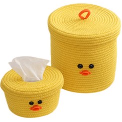 تصویر ست سطل و جادستمال کاغذی اتاق کودک مدل جوجه 