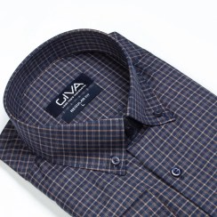 تصویر پیراهن چهارخانه مردانه یقه دکمه دار 4435 