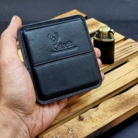 تصویر کیف سیگار چرم طبیعی دست دوز 01 Handmade natural leather cigarette case 01