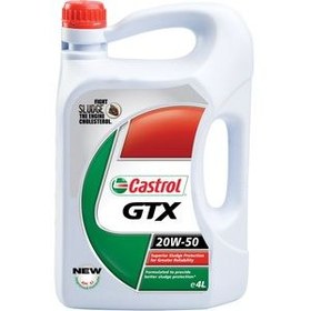 تصویر روغن موتور خودرو کاسترول Castrol مدل GTX 20W-50 (چهار لیتری) روغن موتور خودرو کاسترول مدل GTX 20W-50 حجم چهار لیتر لیتر