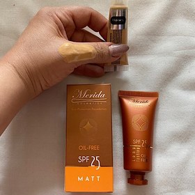 تصویر کرم پودر فاقد چربی SPF25 مریدا Merida رنگ 