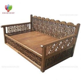 تصویر تخت سنتی چوبی 90*190 کد 240 