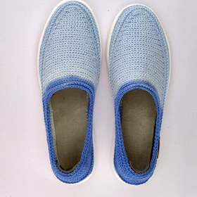 تصویر گیوه مردانه دو رنگ آبی با جنس نخ پنبه 