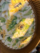 تصویر سینی بیضی حصیربافت - گل افتابگردان 