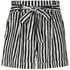 تصویر شلوارک زنانه مشکی سفید راه راه Tally Weijl 