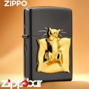 تصویر فندک زیپو اصل طرح گربه طلایی-Zippo Golden Cat 