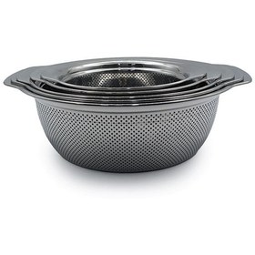 تصویر سرویس آبکش و لگن گرد یونیک دسته دار (5 پارچه) unique-5-round-dishcloth-set