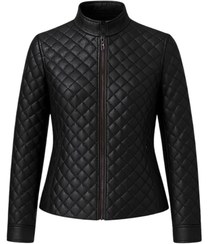 تصویر کاپشن چرم طبیعی زنانه آکو Ako