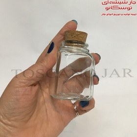 تصویر شیشه چهارگوش با چوب پنبه سایز 4 