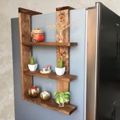 تصویر شلف دیواری روستیک دکور مدل W1211 رنگ قهوه‌ای 
