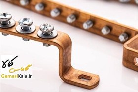 تصویر شمش ارت 12 پیچ مسی ورق 3 رز ایران ROSE IRAN 12 screw Earth Copper Busbar