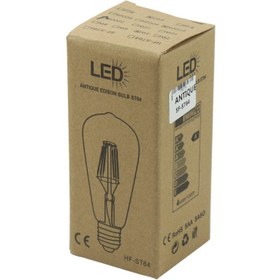 تصویر لامپ ادیسونی حبابی فیلامنتی Filament ST64 E27 6W Filament ST64 Edison Filament Bulb Lamp E27 6W