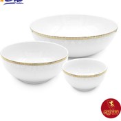 تصویر سرویس ۱۳ پارچه پیاله چینی زرین مدل ریوا طلایی 