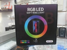 تصویر رینگ لایت RGB مدل MJ26 به همراه پایه RING LIGHT MJ-26