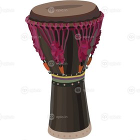 تصویر وکتور djembe طبل آلات موسیقی آفریقایی طرح جدا شده 