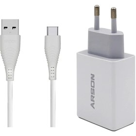 تصویر شارژر دیواری آرسون مدل AN-W3A به همراه کابل USB-C شارژ 10 وات