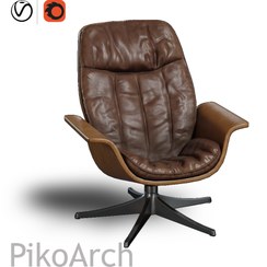 تصویر صندلی راحتی چرمی مدل سه بعدی 