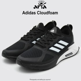 تصویر کفش اسپرت آدیداس مدل Cloudfoam رنگ سفید و نارنجی 