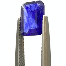 تصویر نگین یاقوت کبود اصل آفریقا تراش امرالد سایز 7*9 