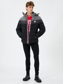 تصویر کاپشن مردانه مشکی Koton | 4WAM20039HW اورجینال 