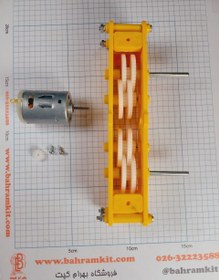 تصویر گیربکس زرد بزرگ با موتور 12 ولت 