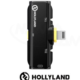 تصویر میکروفون دو کاربر یقه ای بی سیم هالی لند Hollyland Lark C1 Duo Lightning Hollyland Lark C1 Duo Wireless Microphone For Lightning