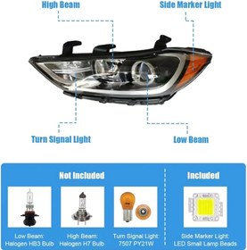 تصویر چراغ جلو النترا 2017 و 2018 