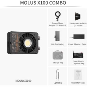 تصویر کیت ویدئو لایت Zhiyun MOLUS X100 Bi Combo Kit 