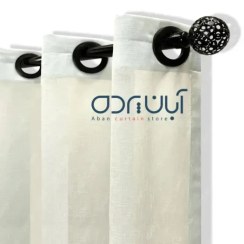 تصویر پرده آماده پانچ حریر ساده نباتی 