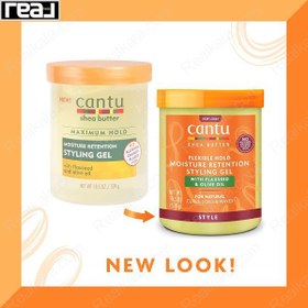 تصویر ژل مو حالت دهنده و مرطوب کننده کانتو حاوی دانه کتان و روغن زیتون Cantu Shea Butter Flexible Hold Moisture Retention Styling Gel 