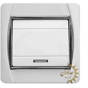 تصویر کلید یک پل آسیا الکتریک مدل سیلور سفید 