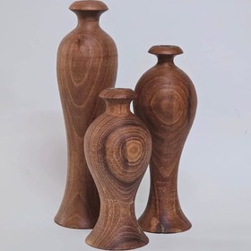 تصویر جاشمعی سه تایی چوبی 