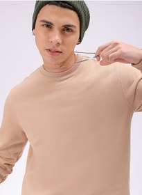 تصویر سویشرت مردانه بافت دار مناسب، آستین بلند و ساده از پلی استر برند the indian garage co Men Knitted Regular Fit Solid Long Sleeve Polyester Sweatshirt