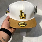 تصویر کلاه کپ برند New Era فیت بک سایز 3/8 7 طرح LA سفید 