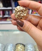 تصویر دکمه دفرمه بزرگ - طلایی / دایره 