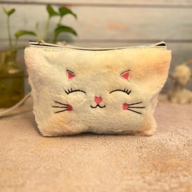 تصویر کیف آرایشی کیوت طرح گربه پشمالو 