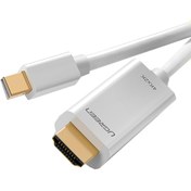 تصویر کابل تبدیل Mini Display به HDMI یوگرین مدل 20849 UGREEN Mini DP to HDMI Cable White Support 4K