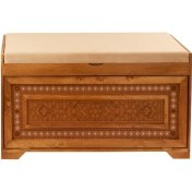 تصویر جاکفشی نشیمن آکاردئونی معرق-نسکافه‌ای روشن JK28025 