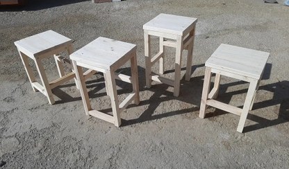تصویر چهارپایه چوبی wooden stool