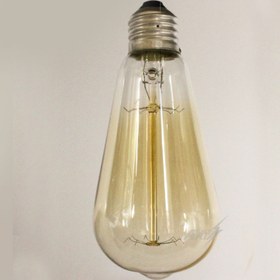 تصویر لامپ دکوراتیو ادیسون 40 وات مدل گلابی خطی 