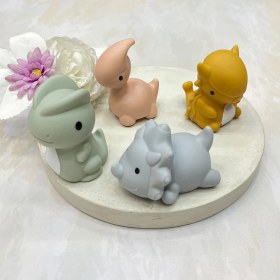 تصویر پوپت حمام کودک آب پاش دایناسور ۴ عددی Babylioni 