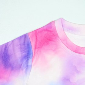 تصویر بلوز شلوار نخی لاکرا بچگانه طرح آبرنگی و بادکنکی | ست خونگی کودکانه 