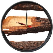 تصویر ساعت دیواری چوبی روستیک قطر 30 سانت مدل 30005 