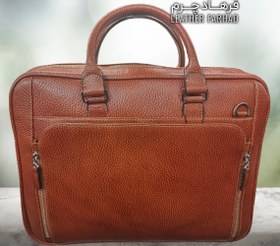 تصویر کیف اداری چرم طبیعی زیپی 