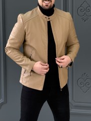 تصویر کت چرم 6501 خاکی 